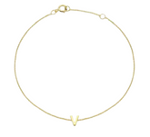 9ct YG MINI INITIAL 'V' B/L 15.5-19cm